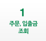 1번을 클릭하시면 우측화면에 주문, 입출금조회 ARS 상세내용을 확인하실 수 있습니다.