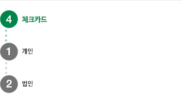 ARS번호 4번 체크카드에 대한 상세내용입니다.