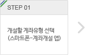 step.1 개설할 계좌유형 선택(홈페이지, 스마트폰)